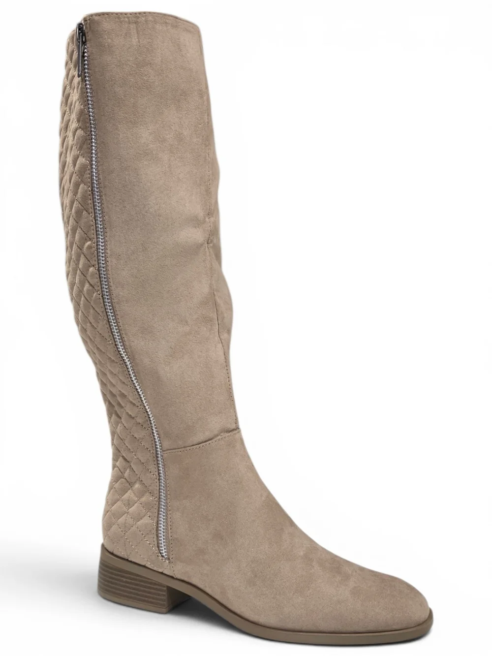 Women’s Quilted High Boots in Taupe Free Shipping!!!!